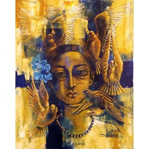 Shaista Momin, Untitled, 24 x 30 Inch, Acrylic on Canvas, Figurative Painting, AC-SHM-011